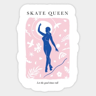 Skate Queen in Mattisse Blue Sticker